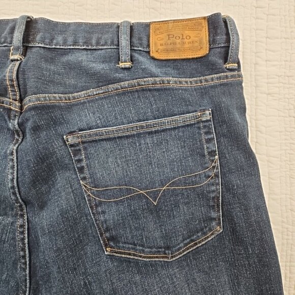 Ralph Lauren Polo Hampton Jeans Big Men's 42Bx30 Straight Leg Dark Wash Stretch - Picture 15 of 16